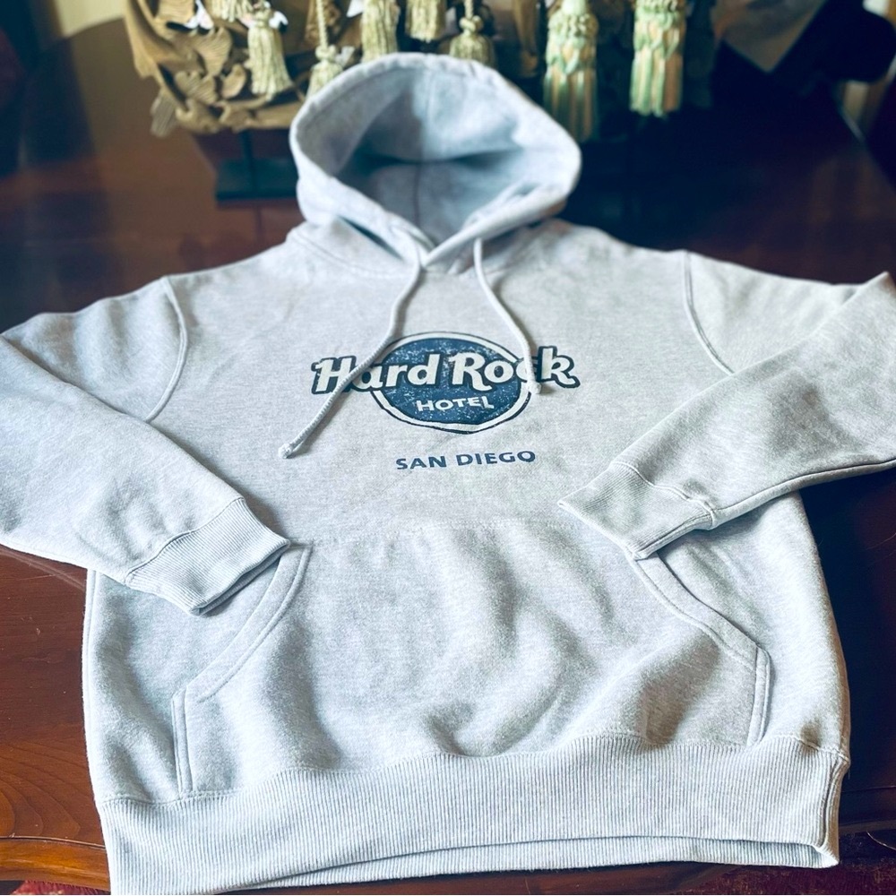 “Hard Rock Hotel”•“San Diego” Unisex Gray Hoodie Plus 2 Bonuses